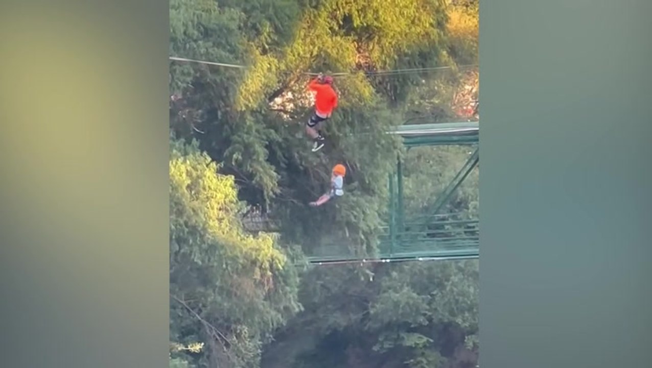 Six-year-old falls 40 feet from zip line into lake after harness fails
