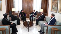 شاهد: الرئيس السوري يلتقي وفداً من رؤوس الكنائس في أستراليا