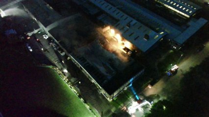 Drone footage of Jarrow fire