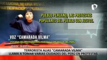 “Camarada Vilma”: terrorista pide tomar varias ciudades del Perú durante protestas