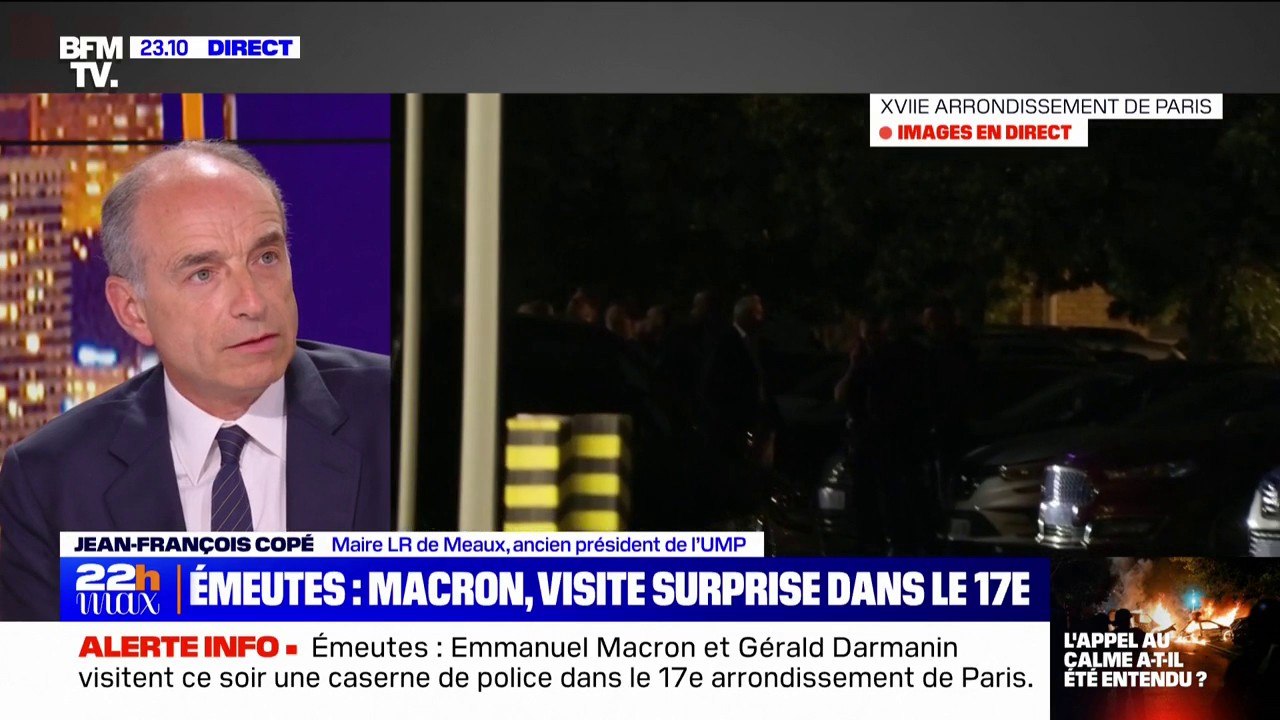 Émeutes: "Il n'a jamais été écrit nulle part que le fait que l'on soit dans une famille très modeste puisse légitimer ce type de comportements", pour Jean-François Copé (LR)