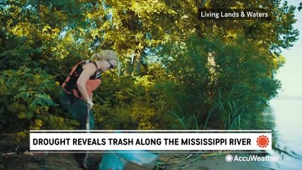 Drought conditions along the Mississippi River have created a trash problem