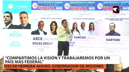 “Juntos trabajaremos por el bienestar de todos los misioneros y argentinos" le dijo Oscar Herrera Ahuad a Sergio Massa durante su visita a Misiones