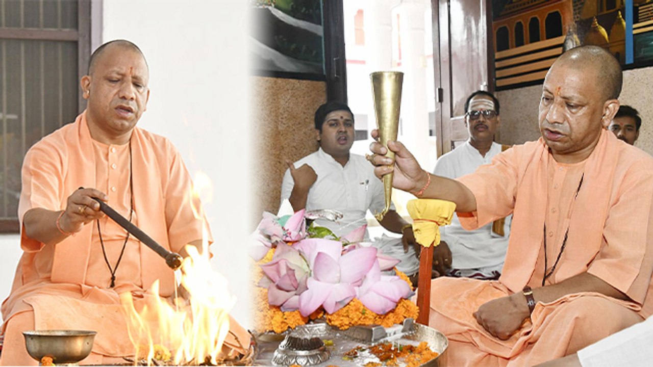 Sawan 2023 Pehla Din CM Yogi Adityanath Gorakhnath Mandir Puja Full Video Viral | Boldsky