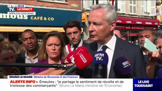 Bruno Le Maire: Je partage le sentiment de révolte et de tristesse des commerçants touchés par les émeutes