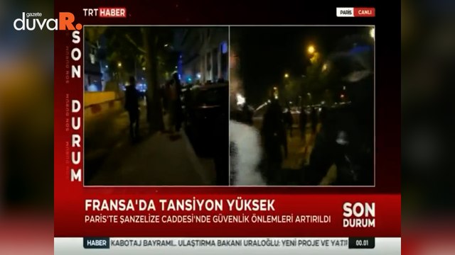 Fransa'da polisten TRT muhabirine Türkçe 'kenara çekilin' uyarısı