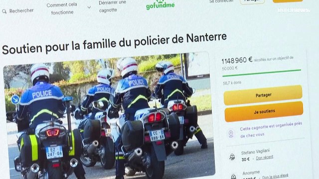 حملة تبرعات لدعم أسرة الشرطي الذي أردى الشاب نائل تحصد أمولاً طائلة وتثير الغضب في فرنسا