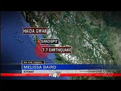 Haida Gwaii Earthquake Coverage 10-27-2012 Part 1