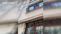 İstanbul'da ev sahibi ile karşılaşan hırsız, 'örümcek adam' gibi kaçtı
