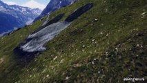 Ai piedi del Monte Bianco un'opera di Saype per contemplare la natura