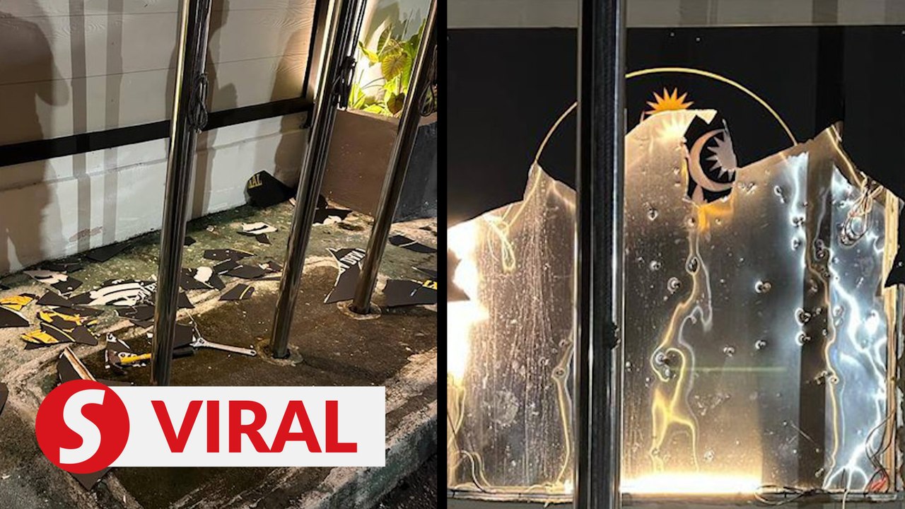 Woman runs amok at George Town fire station, destroys Bomba logo