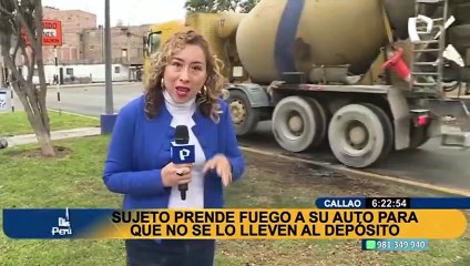 ATU interviene a taxista informal: sujeto quemó su carro para evitar que se lleven su vehículo