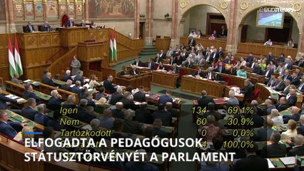 Hiába a tüntetések sora, elfogadta a parlament a tanárok státusztörvényét