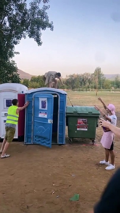 Drunk Man Takes A Literal Dumpster Dive
