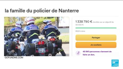 France riots: Fundraiser for policeman four times that of victim's family