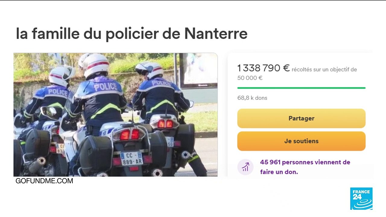 France riots: Fundraiser for policeman four times that of victim's family