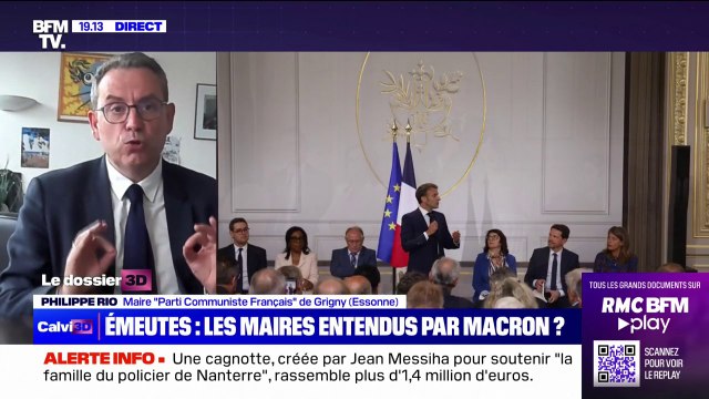 Maires reçus à l'Élysée: C'est un plan pour la France qu'il faut et pas uniquement pour les banlieues , pour Philippe Rio (maire PCF de Grigny)