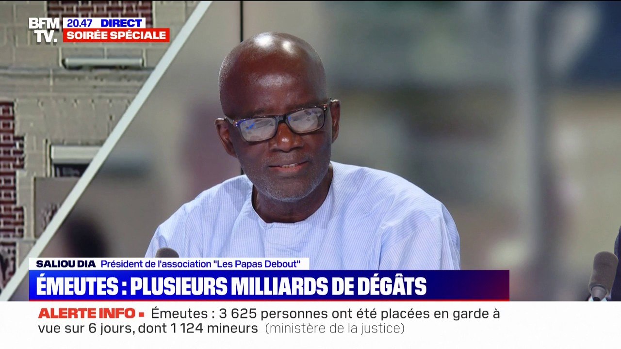 Émeutes: "Dans les quartiers, la très grande majorité des jeunes travaillent, vont à l'université (...) sont bien rangés et structurés", explique Saliou Dia (Les Papas Debout)