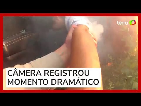 Xerife salva mulher presa em carro em chamas nos Estado Unidos