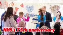 Prince William and Princess Kate make cakes during the NHS 75th Anniversary Tea Party