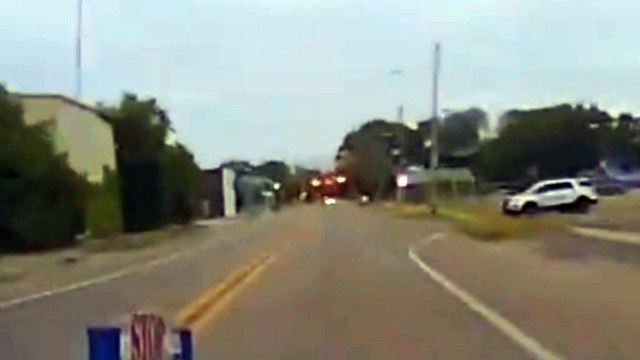 Police Cruiser Slams Into Stolen SUV After High Speed Chase Sending Car Roll down in horrific Smash