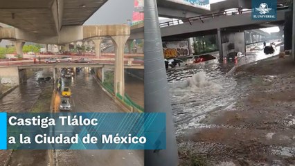 Lluvia convierte el Periférico en río, hasta el segundo piso se inundó