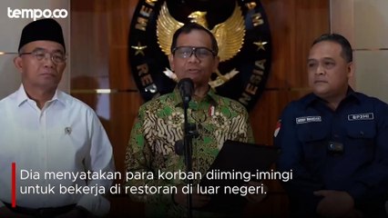 Mahfud MD Temukan 14 Korban TPPO, Ada Lima Pejabat Jadi Beking