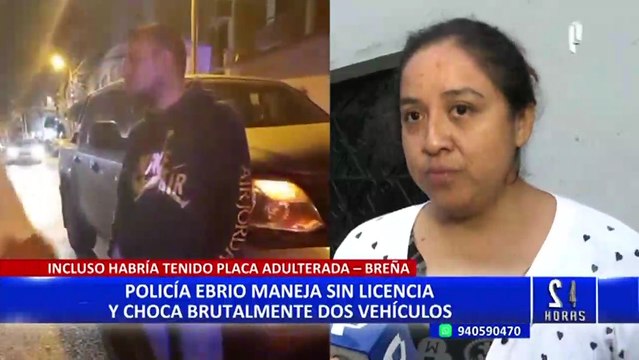 Breña: policía ebrio y sin licencia choca brutalmente contra dos vehículos