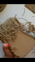 DIY Decorative Suitcase | Jute weaving idea | Jute and cardboard craft