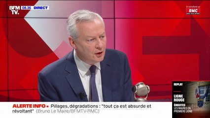 Émeutes: Bruno Le Maire annonce l'annulation "des charges sociales et des charges fiscales" lorsqu'un commerçant "ne peut pas redémarrer" son activité