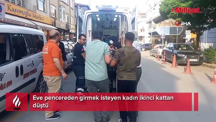 Eve pencereden girmek istedi, ikinci kattan düştü