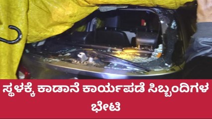 ಮೂಡಿಗೆರೆ: ಹೇರಿಕೆ ಗ್ರಾಮದಲ್ಲಿ ಕಾಡಾನೆ ದಾಳಿಗೆ ಜಖಂಗೊಂಡ ಕಾರು