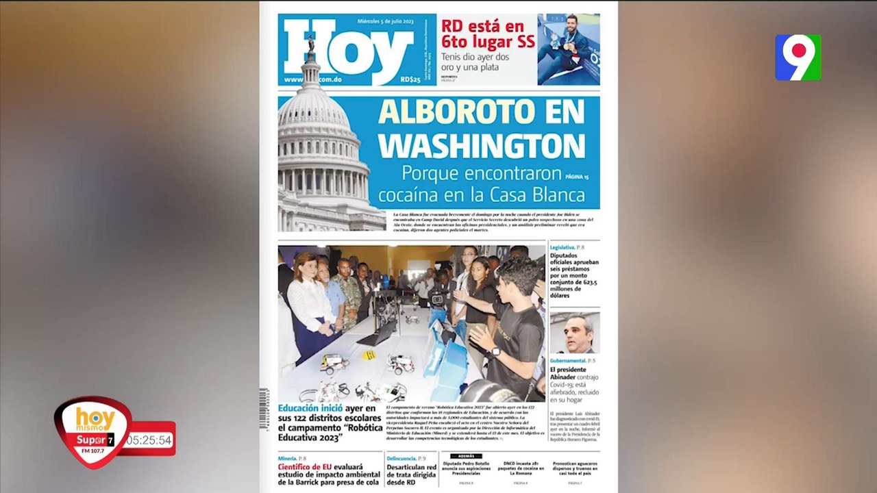 Titulares de prensa Dominicana del miércoles 05 julio  | Hoy Mismo