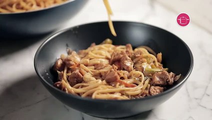 بالفيديو، نودلز الدجاج والخضار