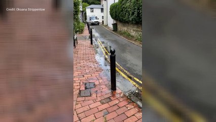 Residents frustrated by water leak during hosepipe ban