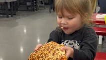 Foodie Toddler accidently drops her slice of Pizza *Hilarious Toddler Fail*