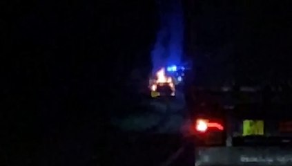 Emergency services respond to a car on fire on the A40 between Raglan and Monmouth