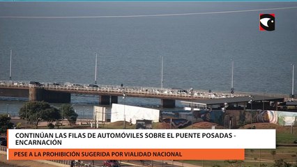 Tải video: Continúan las filas de automóviles sobre el Puente Posadas - Encarnación