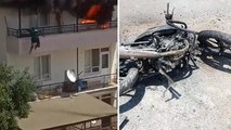 Kardeşleriyle kavga etti sinir krizi geçirdi! Evini ve motosikletini ateşe verdi