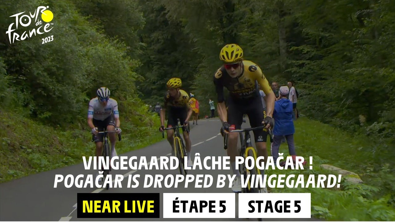 Pogacar dropped by Vingegaard Stage 5 Tour de France 2023