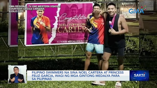Filipino swimmers na sina Noel Cartera at Princess Feliz Garcia, wagi ng mga gintong medalya para sa Pilipinas | Saksi