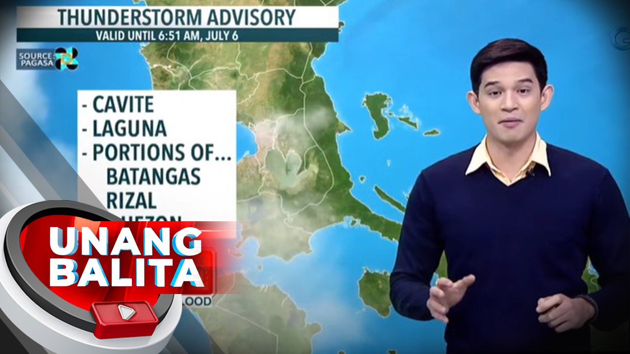 Thunderstorm advisory, nakataas ngayon sa CALABARZON; Asahan pa rin ang mga local thunderstorm sa malaking bahagi ng bansa - Weather update today as of 6:06 a.m. (July 6, 2023)| UB
