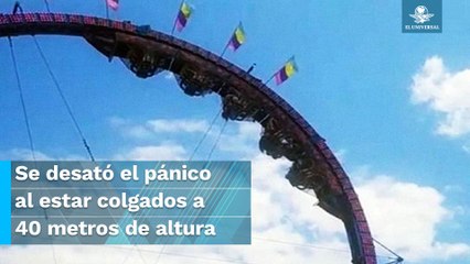 Quedan de cabeza por más de 2 horas por falla en montaña rusa