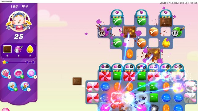 Candy Crush Saga how to pass Level 168 como pasar nivel 168 candy en chush jugando juego games game