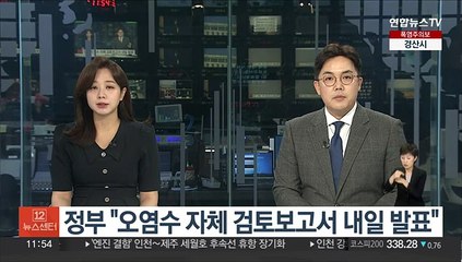 정부 "오염수 자체 검토보고서 내일 발표"