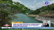 Lebel ng tubig ngayon sa Angat Dam na 180.89 meters, malapit na sa minimum operating level nito | BT