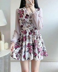 Korean Mini Dress Design-Printed Dress Design-Short Dress-Korean girls Outfit-New Dress Design 2022