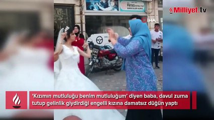 Kızı için damatsız düğün yaptı