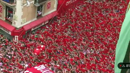 Luis Sabalza lanza el Chupinazo de San Fermín 2023