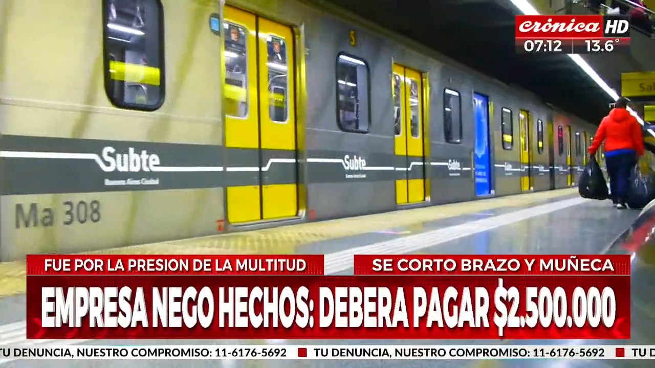 Se accidentó en el subte y deberán pagarle una suma millonaria